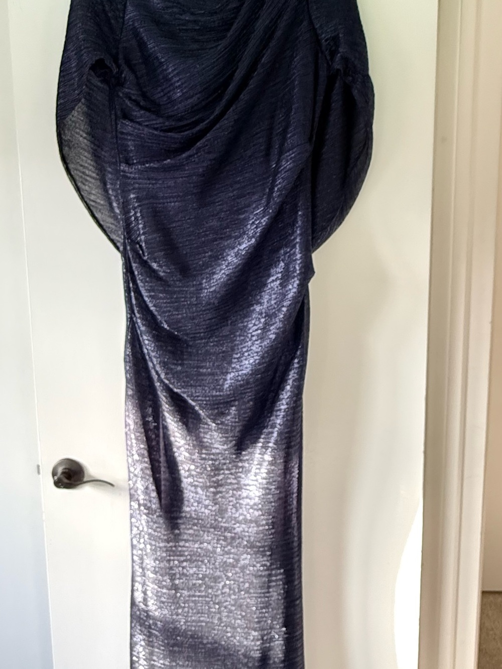 Betsy & Adam Shimmer Navy Maxi Dress